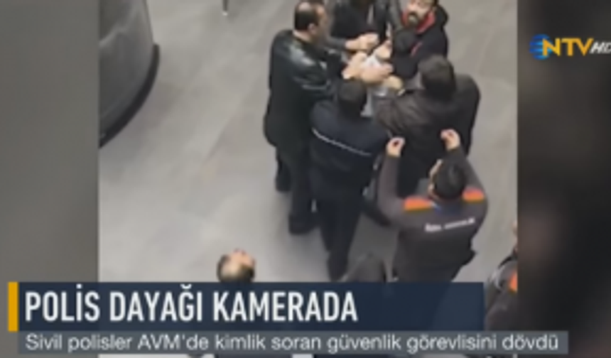 Sivil polisler kimlik soran güvenlik görevlisini darp etti